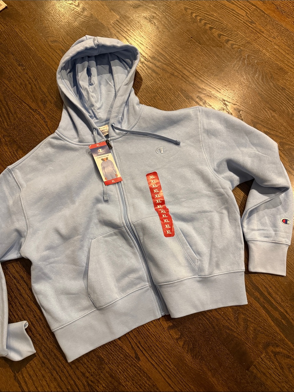 Champion womans xl Light Blue Full-Zip Hoodie sweatshirt